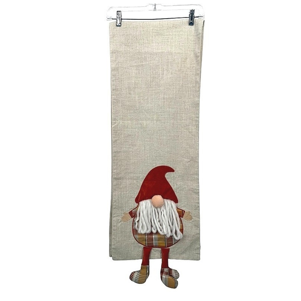 Haymarket Square Table Runner 3D Gnome Ends Plaid Applique Cute Holiday Decor
